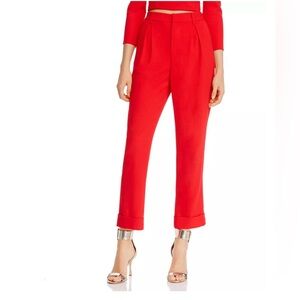NWT Alice + Olivia Vibrant Red Cropped Pants Size 14